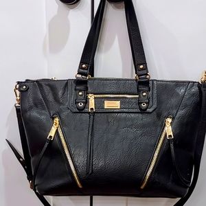 Elegant Black Leather Tote Bag